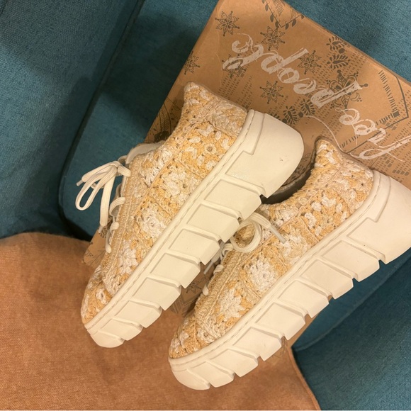 Free People Beige and White Casual Sneakers - Picture 4 of 12